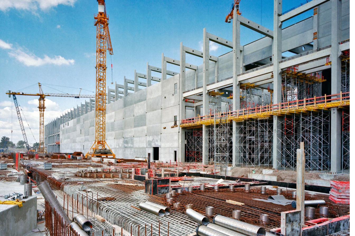 Large-scale industrial facility under construction